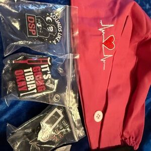 Heartbeat Embroidered Hat - Red